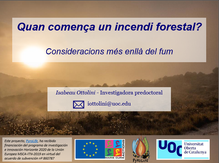 “When does a fire start?” Isabeau Ottolini’s presentation at Environmental Volunteering activity in Pego