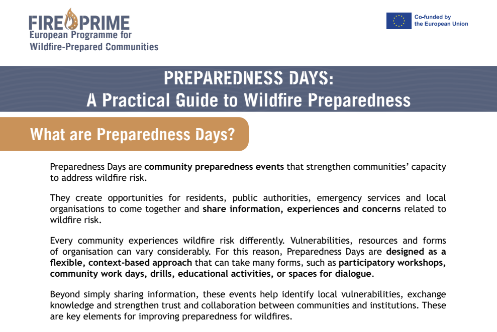 Preparedness Days: A Practical Guide to Wildfire Preparedness