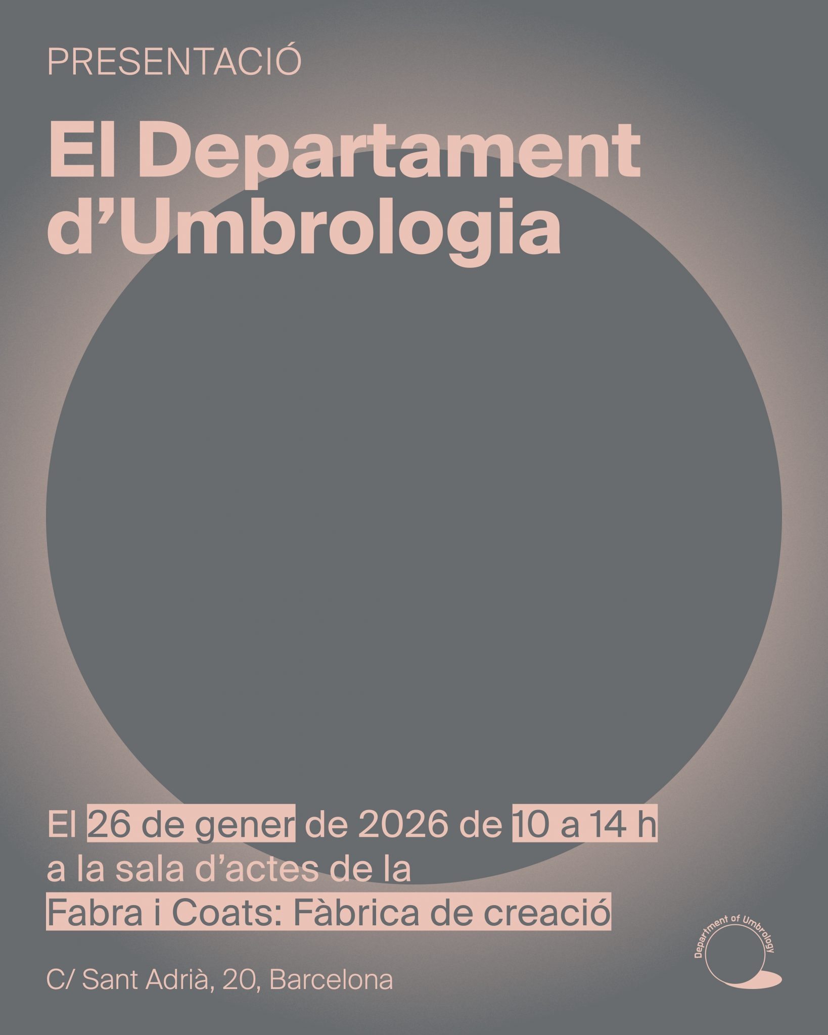 Presentació: El Departament d’Umbrologia (26/1/2026, 10:00) @ Fabra i Coats