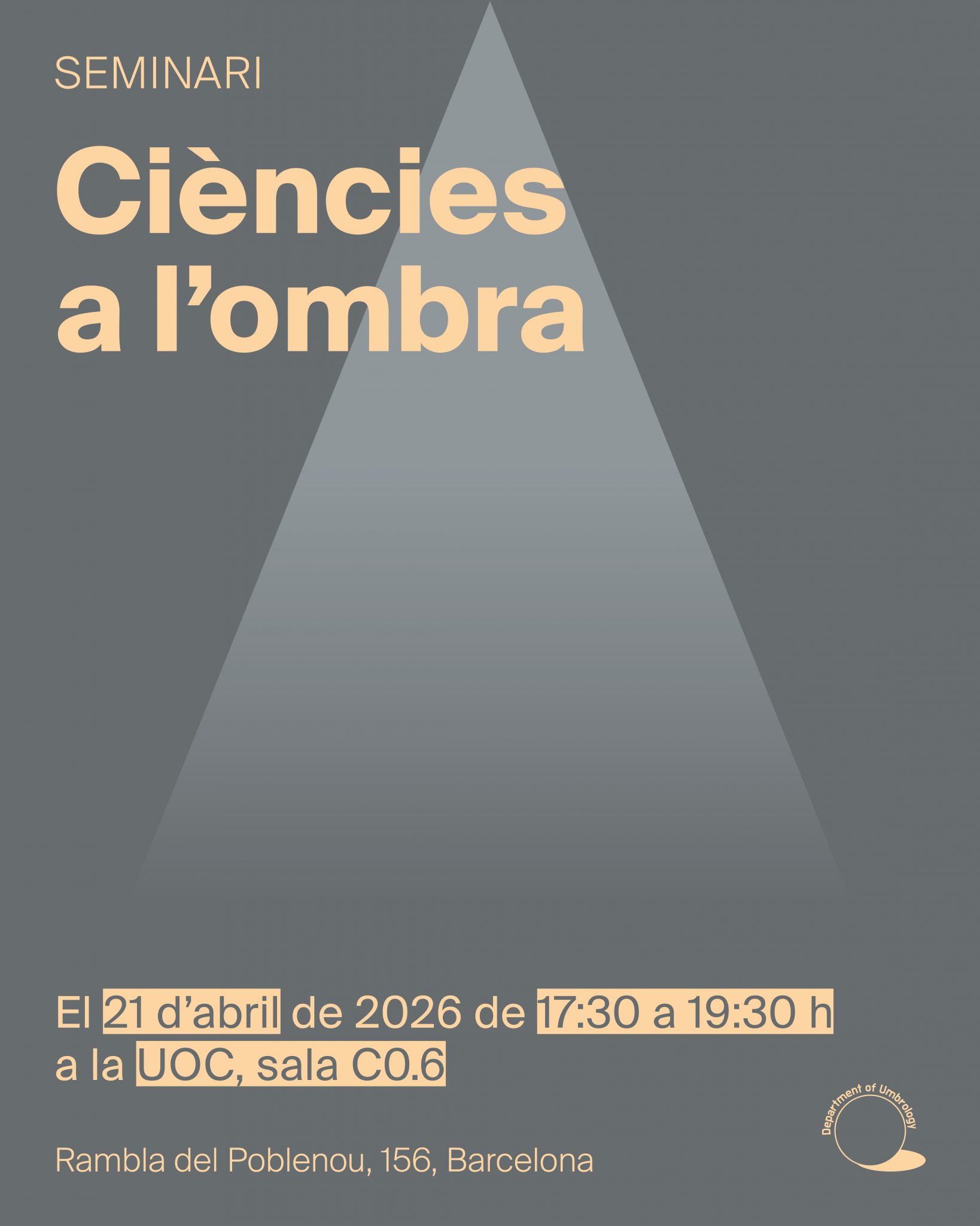 Seminari: Ciències a l’ombra (21/4), Departament d’Umbrologia @ UOC